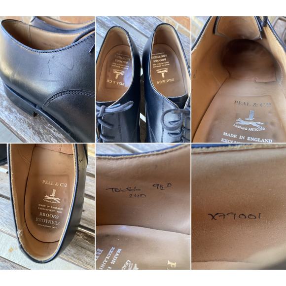 9.5 D Peal & Co Brooks Brothers Leather Oxford Dress Shoes Made in England